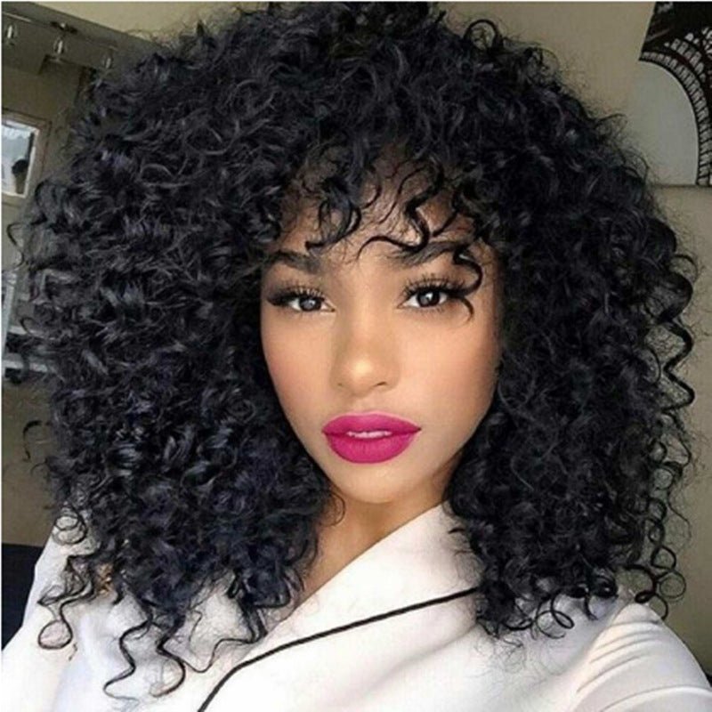 Manufacturers Supply European And American Wigs, African Short Curly Hair Female Wigs, Fluffy Small Curly Bangs, Long Curly Hair Wigs, Wigs - 我的商店