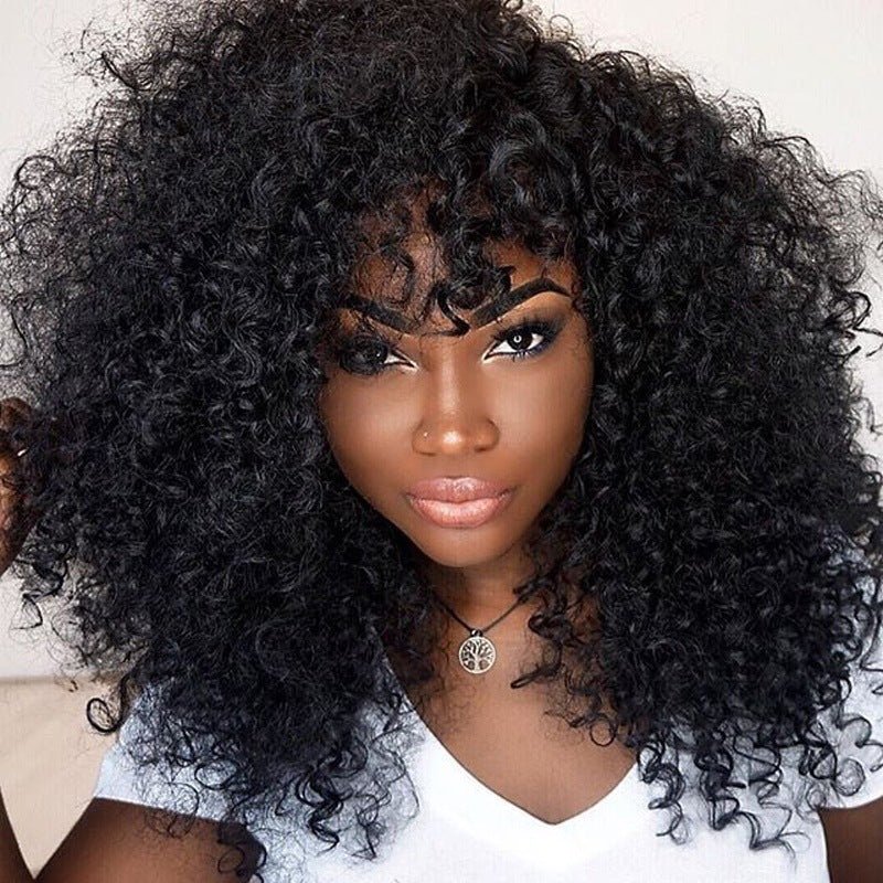 Manufacturers Supply European And American Wigs, African Short Curly Hair Female Wigs, Fluffy Small Curly Bangs, Long Curly Hair Wigs, Wigs - 我的商店