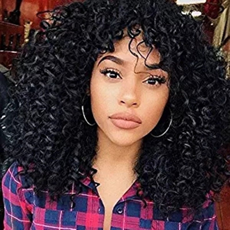 Manufacturers Supply European And American Wigs, African Short Curly Hair Female Wigs, Fluffy Small Curly Bangs, Long Curly Hair Wigs, Wigs - 我的商店