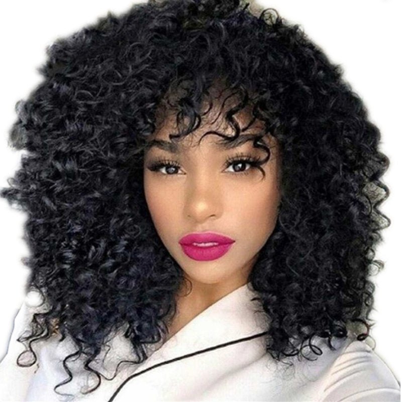 Manufacturers Supply European And American Wigs, African Short Curly Hair Female Wigs, Fluffy Small Curly Bangs, Long Curly Hair Wigs, Wigs - 我的商店