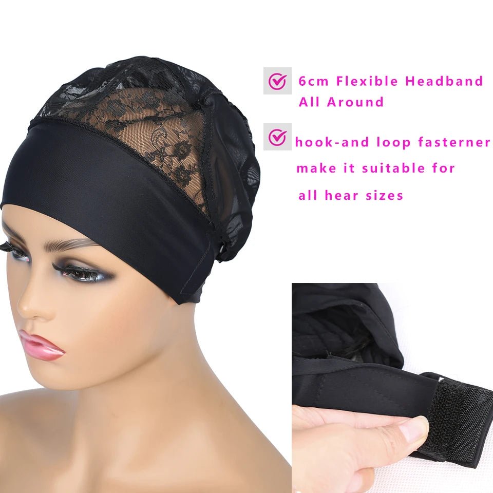 Wig Cap for Headband Wig 1 PCS For Edges Wig Net Cap Weaving Caps Headwrap Wigs Caps For Making Wigs With Adjustable Band - 我的商店