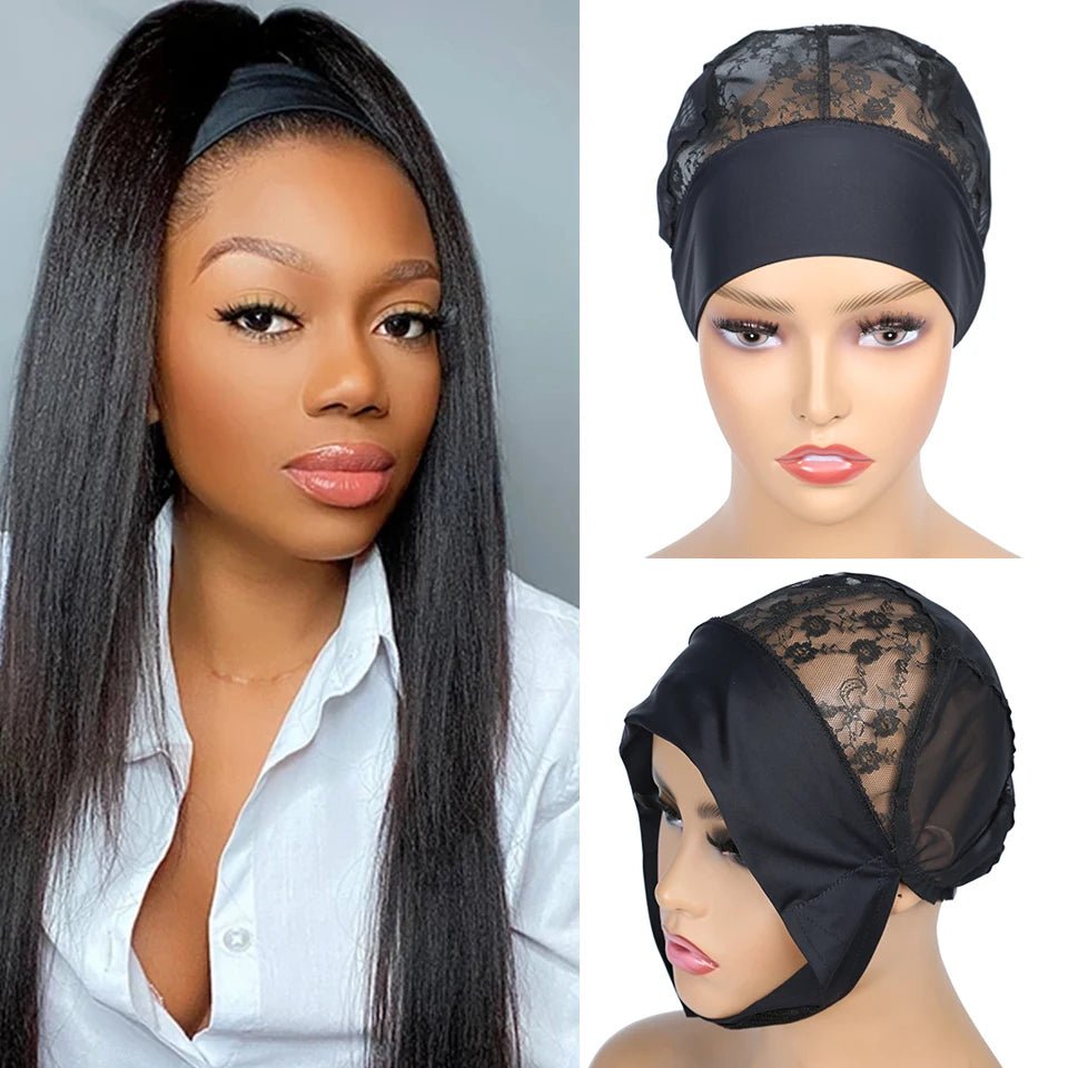 Wig Cap for Headband Wig 1 PCS For Edges Wig Net Cap Weaving Caps Headwrap Wigs Caps For Making Wigs With Adjustable Band - 我的商店